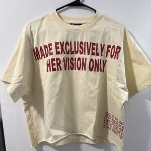 Visionary Club cropped t shirt Size S. “For her vision only”